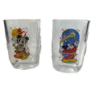 Vintage Disney World Mickey Mouse 2000 Millenium Series Glasses Mcdonalds